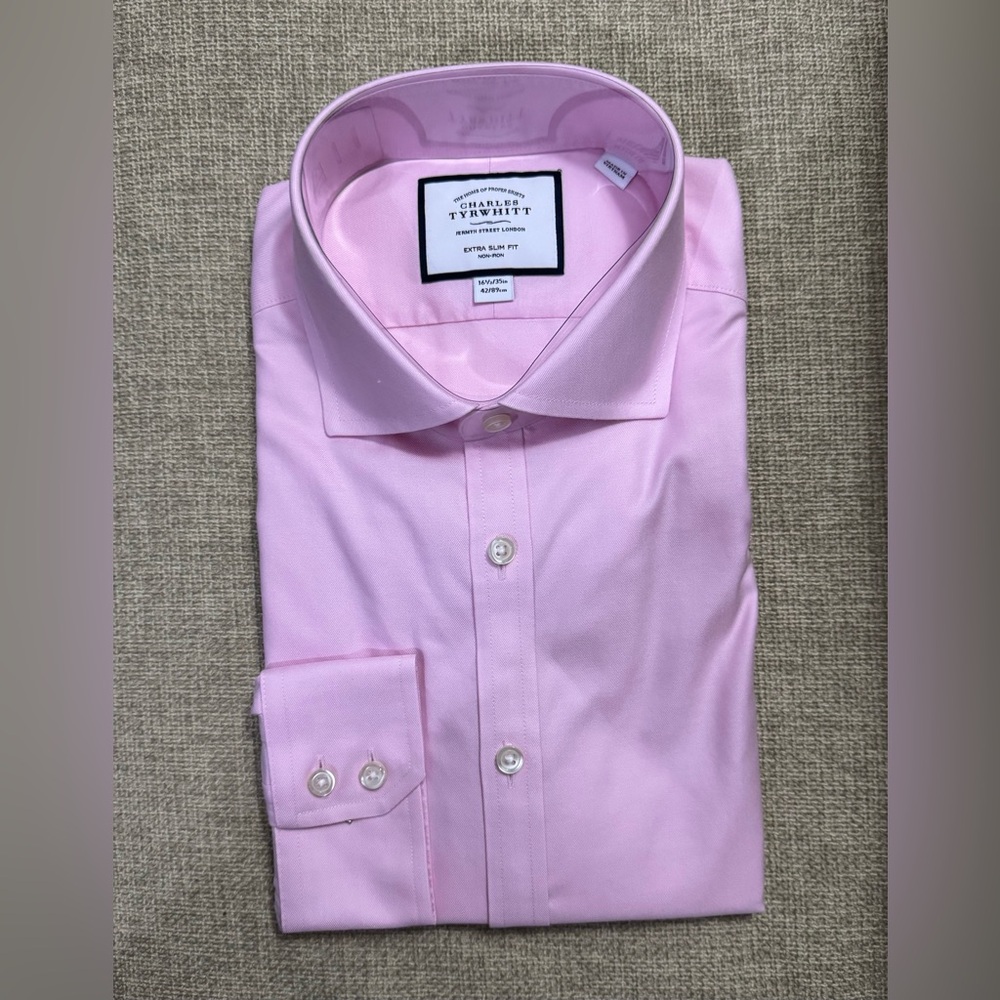 (NWT) Charles Tyrwhitt Light Pink Dress Shirt